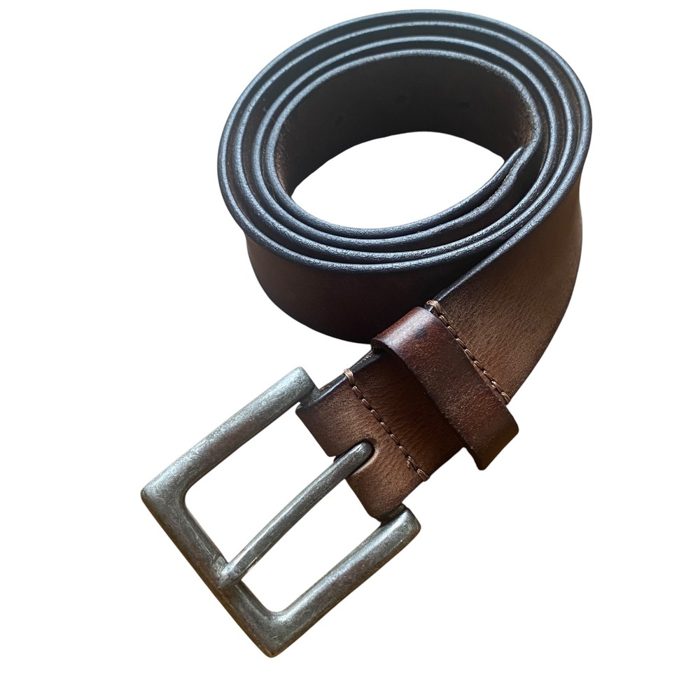 Stone Mountain Mens Brown Leather Belt Distressed Rugged Buckle Western XL42-44
